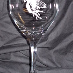 etched wine glass with fairy design 1